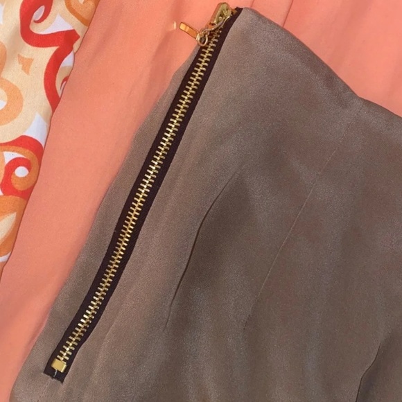 Revolve Naven Mini Skirt Silk Taupe Brown Tan Silky Contour Satin Bodycon - Picture 6 of 9